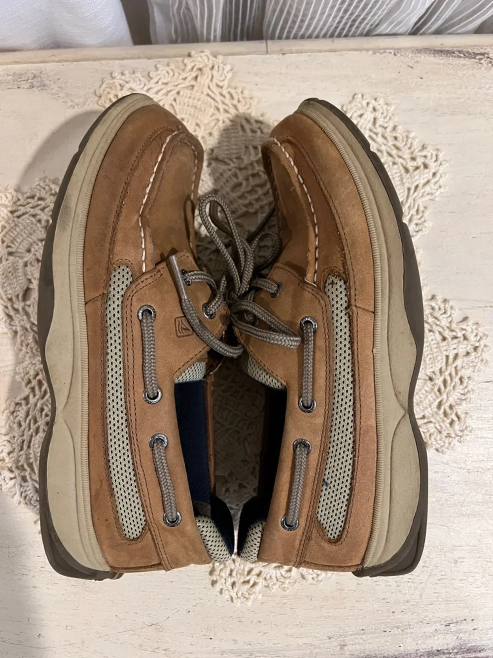 Sperry Top-Sider Leather Boat Shoes Tan Brown Lace Up Women’s Size 6 - Picture 6 of 11